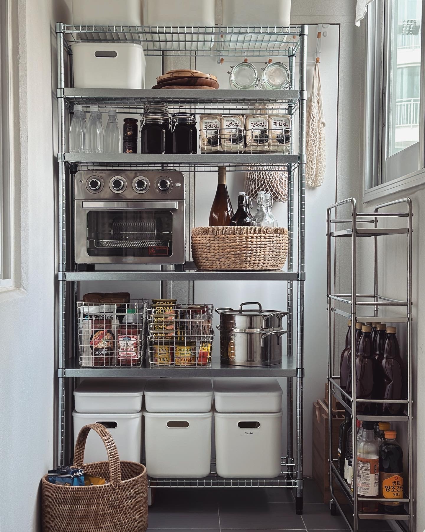 베란다 수납장 캠핑 용품 정리 이즈리빙 실속 다용도실 선반
