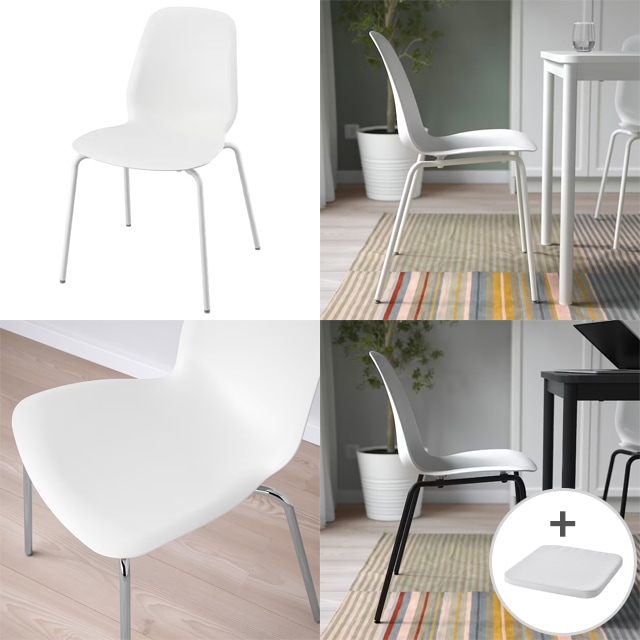 IKEA リードオースチェア 3脚セット 緑・青・白 脚ブラック　値下げ対応可 LIDÅS リードオース チェア, ブラック/セファスト ホワイト - IKEA