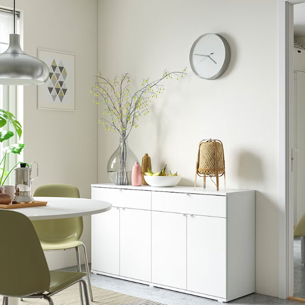 IKEA VIHALS ヴィーハルス サイドボード, ホワイト, 140x37x75 cm IKEA VIHALS ヴィーハルス サイドボード, ホワイト, 140x37x75 cm