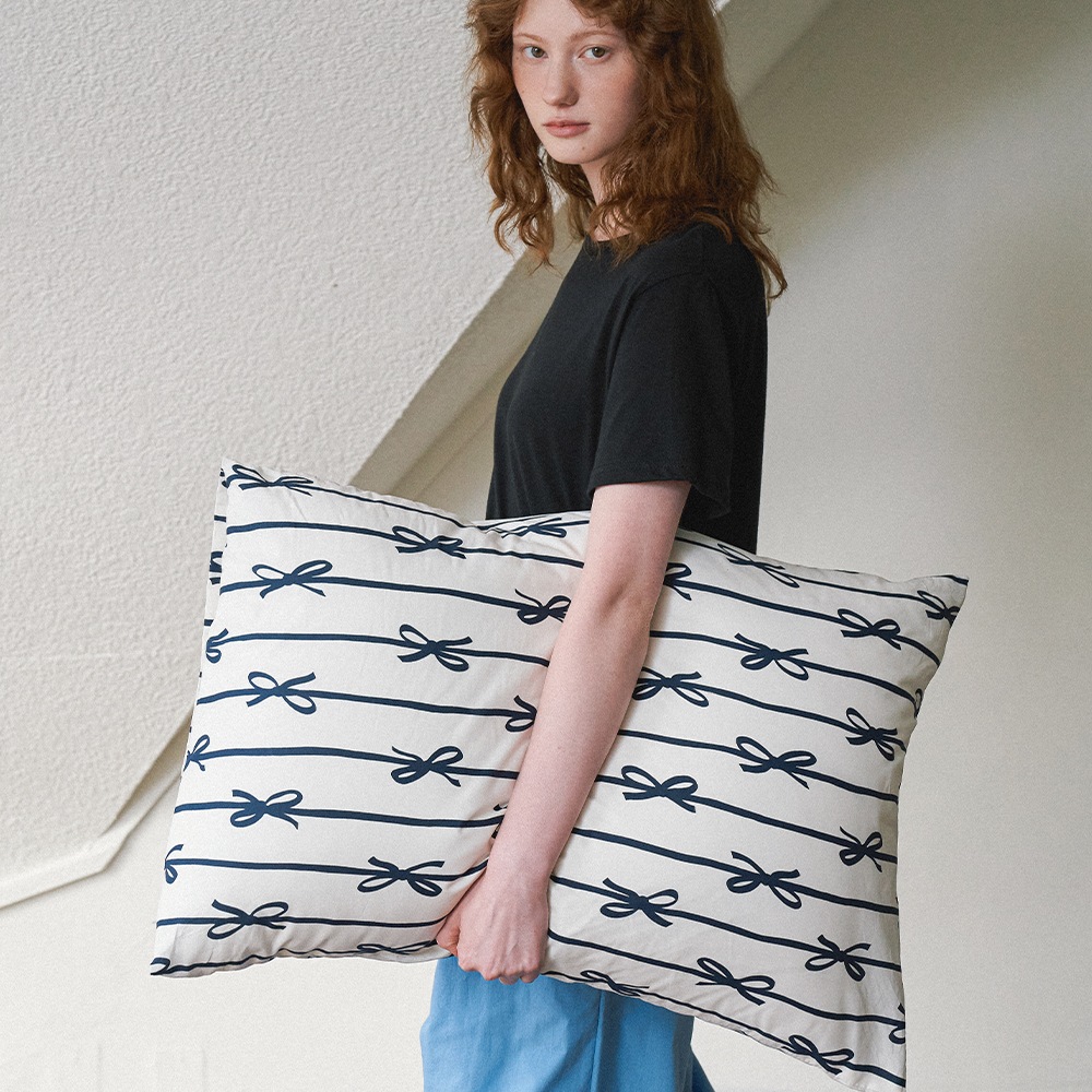 시그니처 리본 베개커버