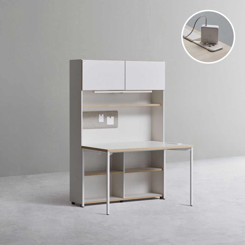 1200폭 5단 책상세트 (콘센트형, 조명+도어형)