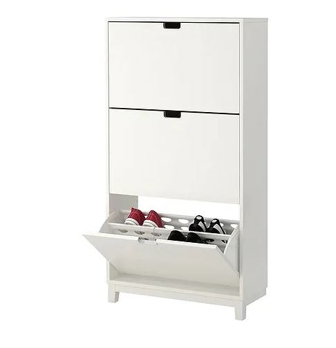 IKEA 3段シューズボックス STÄLL ステル STÄLL shoe cabinet with 3 compartments, white, 311/8x113/8x581/4