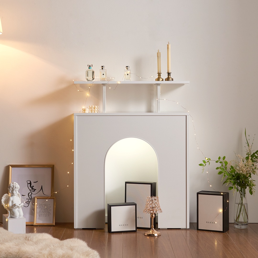 LED 벽난로 콘솔 장식장 아치형 (M)