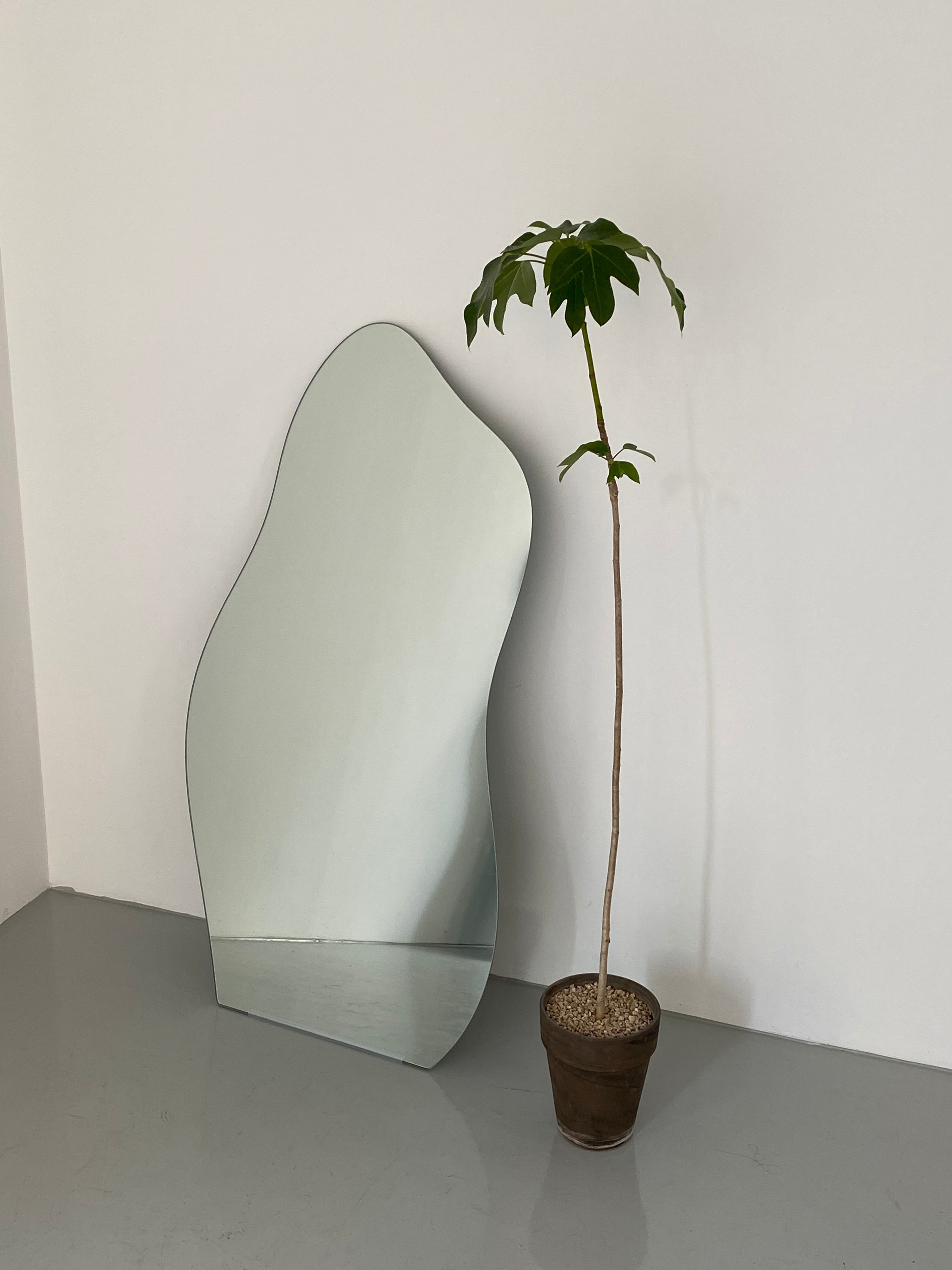 [당일출고] 웨이브 노프레임 비정형 반신거울 A-4 2size