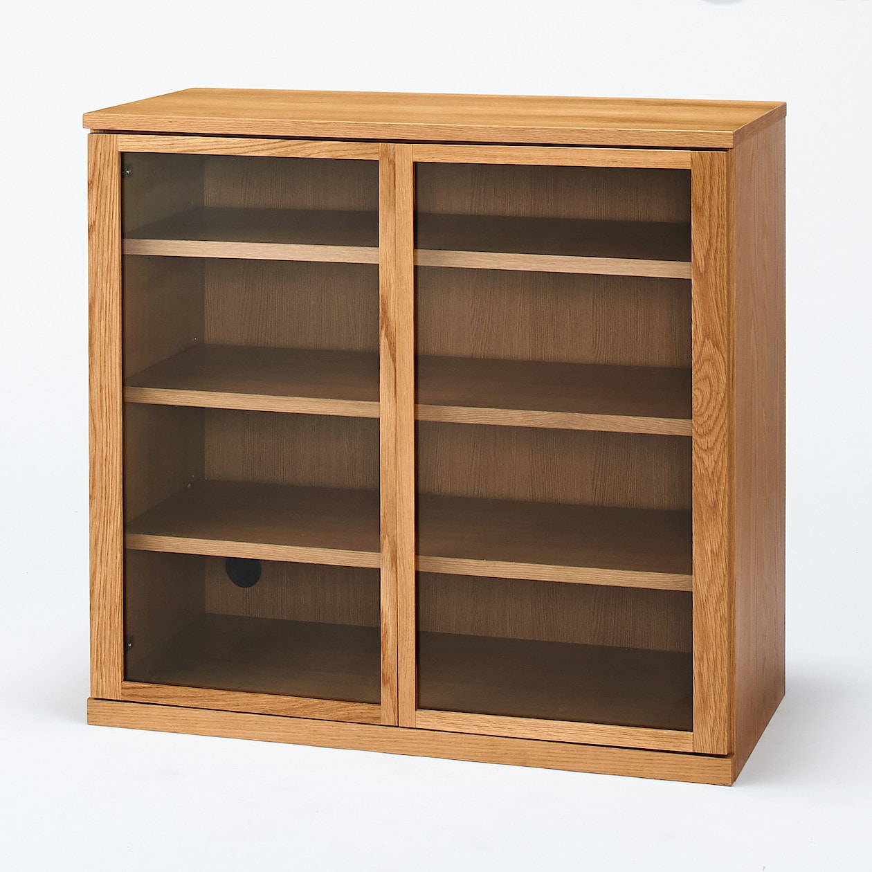 無印良品 木製キャビネット・ガラス扉・オーク材 | 棚・チェスト