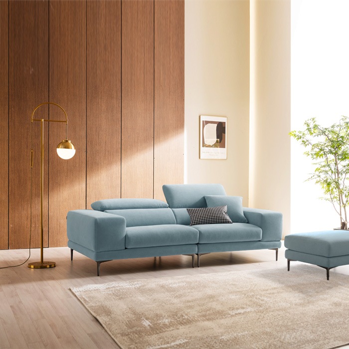 [단독] 레노어 3인 헤드기능 카시미라 패브릭 소파(스툴 선택)