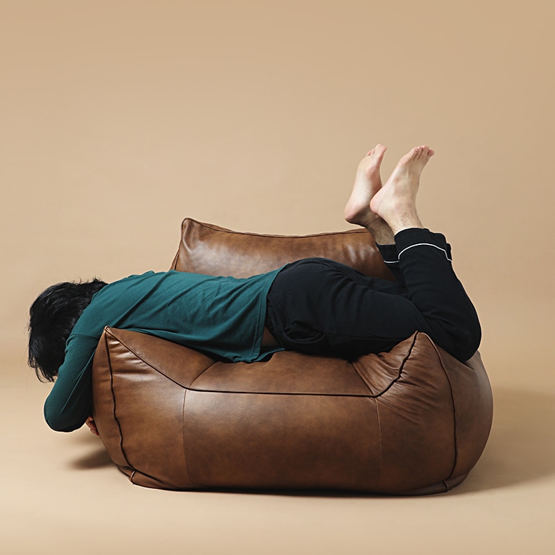 トム機能性ソフトレザー 2人掛けビーズクッションソファ トム機能性ソフトレザー 2人掛けビーズクッションソファ