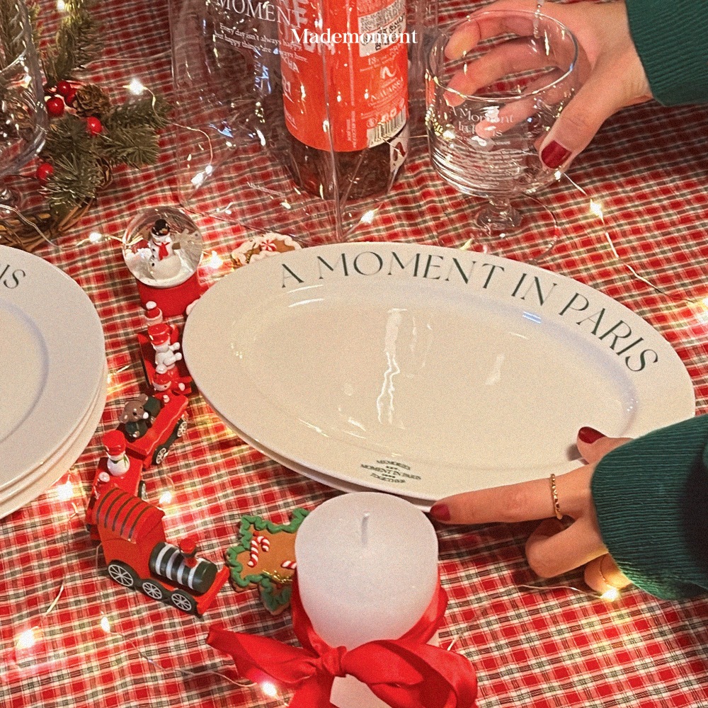 [10%쿠폰] 파리 인 모먼트 그린 플레이트(타원형)