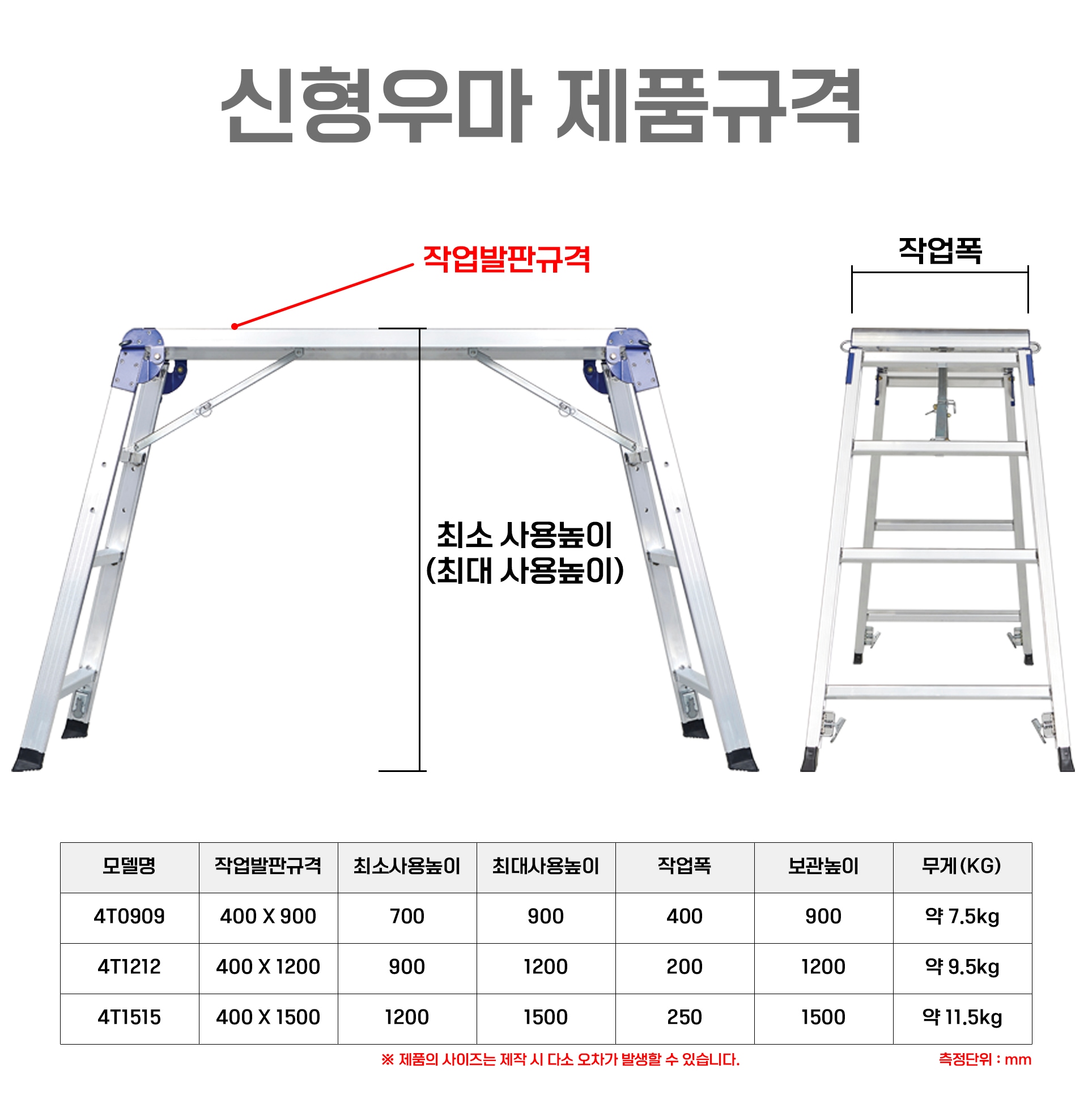 사다리 > 알루미늄 신형 도배 우마 사다리 | 오늘의집 쇼핑
