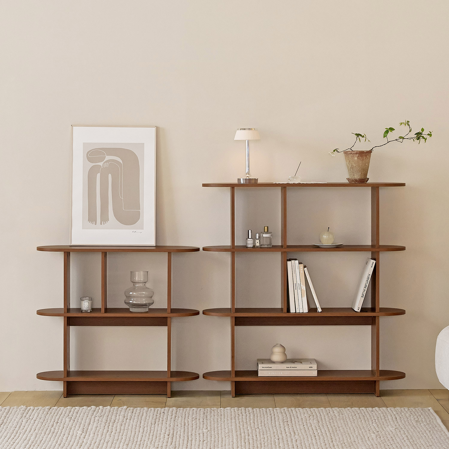 ROOM&HOME WALD ラウンド シェルフ［3色・3種・2サイズ］ ベージュ
