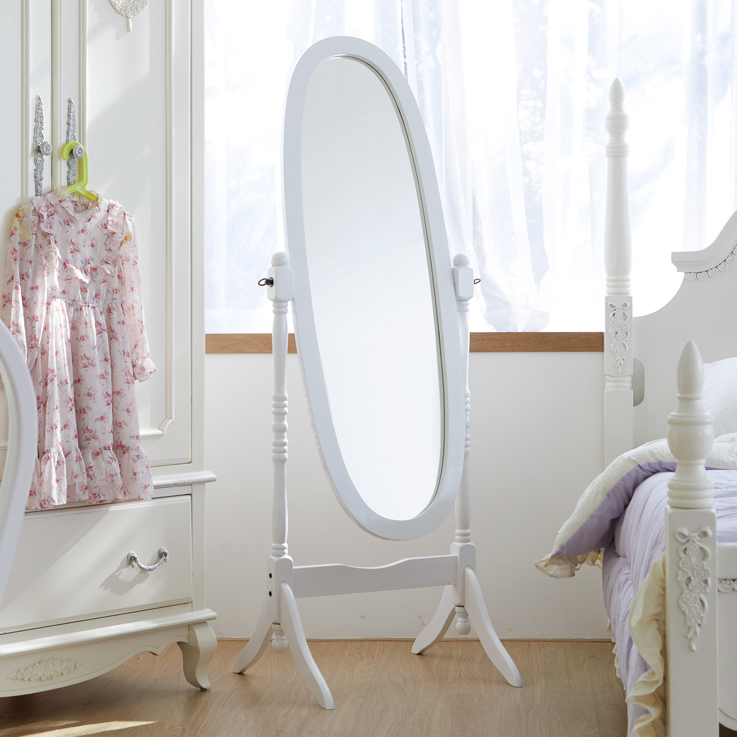 BESTLIVING Ashley ウッド 全身鏡［7色］ イエロー ブルー ブラック 