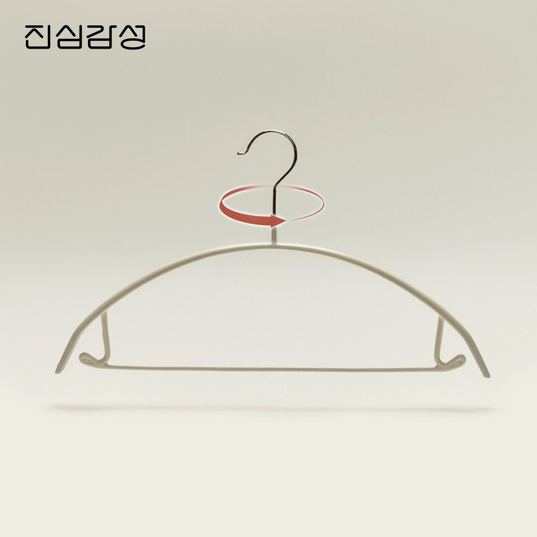 [오늘의집 단독] 크림 컬러 고리회전형 논슬립 어깨뿔방지 옷걸이 100개 니트 정장