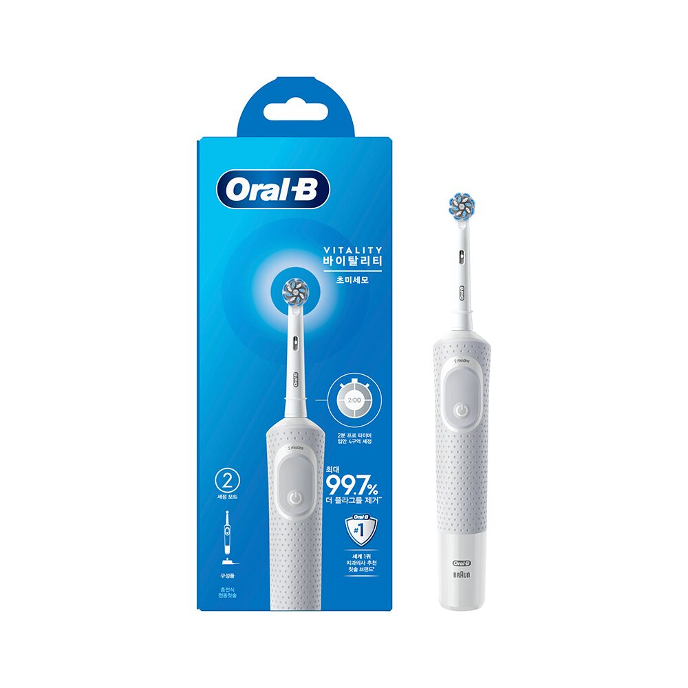 Oral-B 전동칫솔 D100 바이탈리티 초미세모 화이트