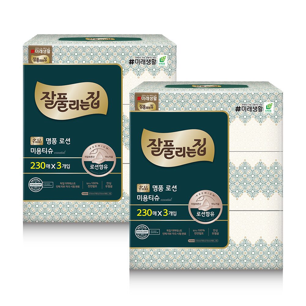부드러운 보습 로션미용티슈 230매 x 3입 x 2팩