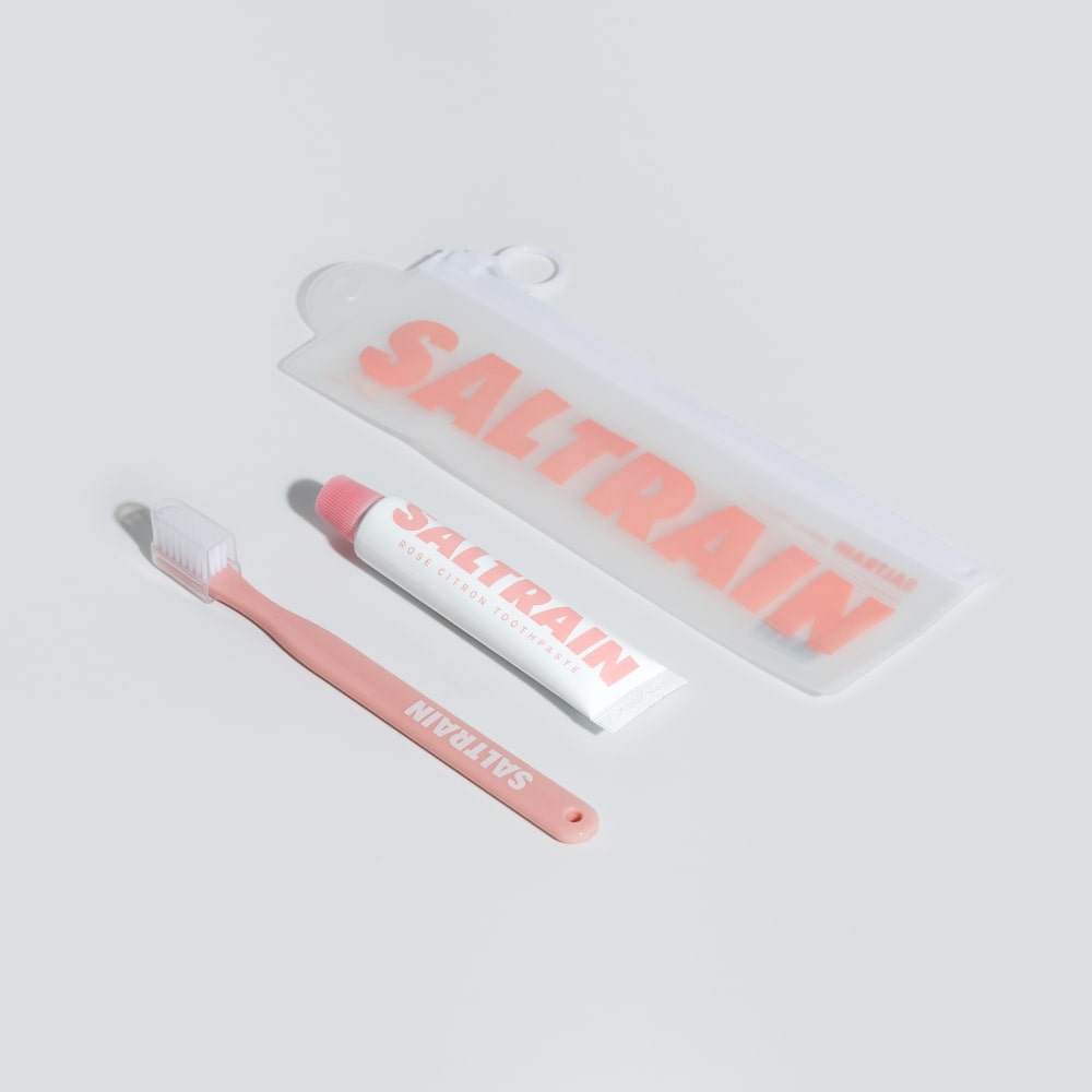 트래블키트 구취케어 로즈시트론 핑크(치약1개+칫솔1개)
