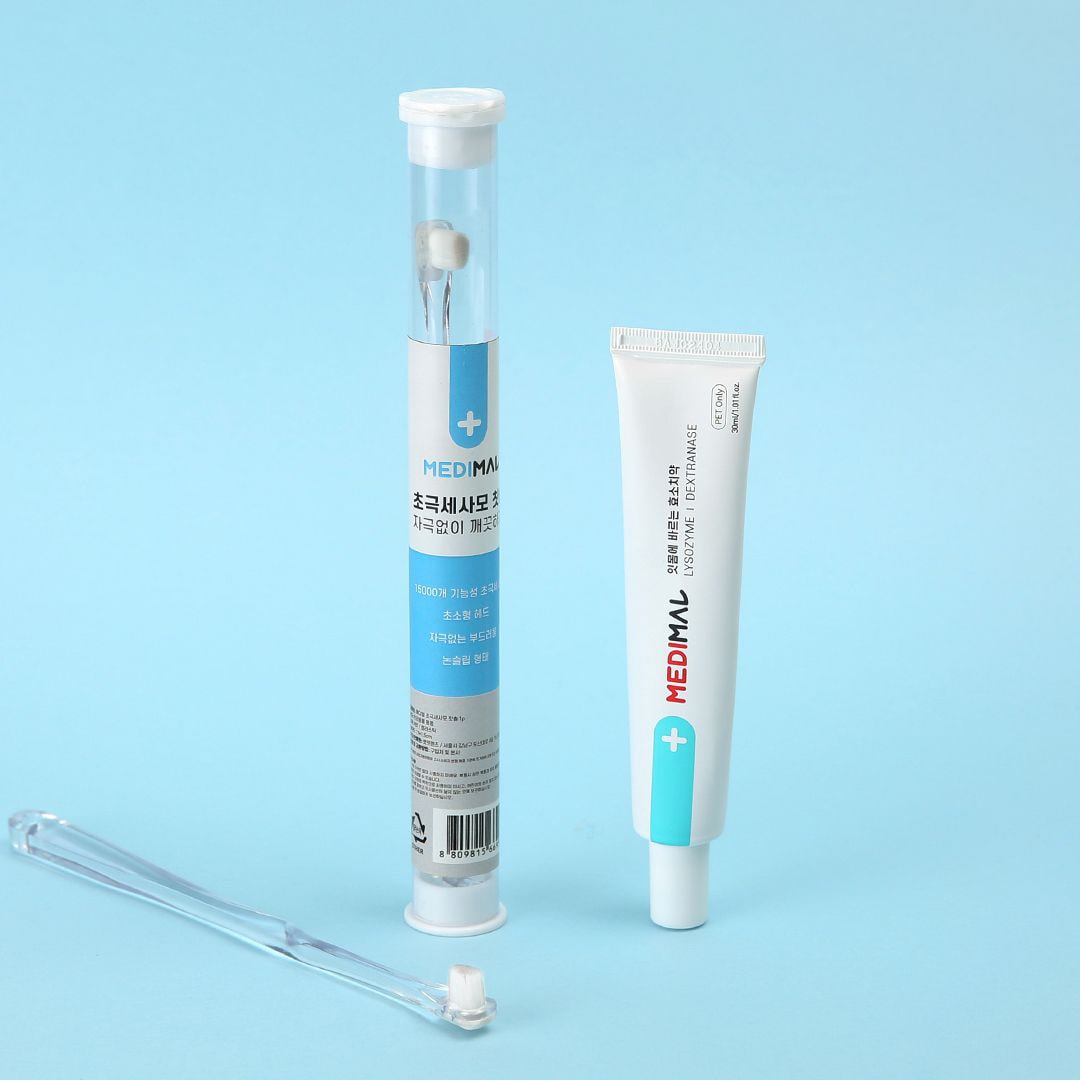 메디멀 효소치약 + 초극세사모 칫솔 SET 강아지 고양이 양치 세트