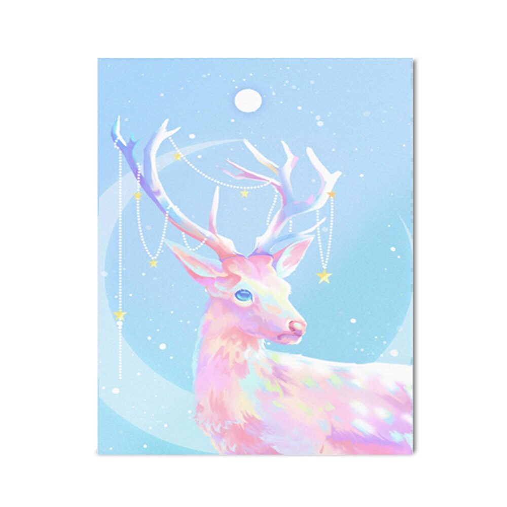 DIY LED 보석십자수 - 핑크사슴 LB59 (40x50)