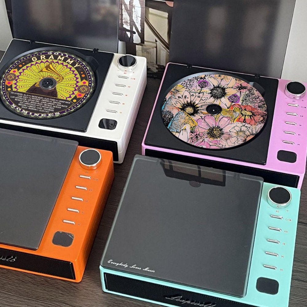 [해외] 무선 레트로 턴테이블 감성 블루투스 CD 플레이어