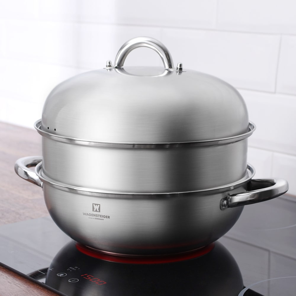 2단 스텐 찜기 전골냄비 찜통 솥 28cm 인덕션겸용