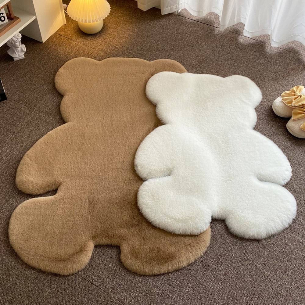 장모 곰돌이 러그 카페트 매트 카펫 3size