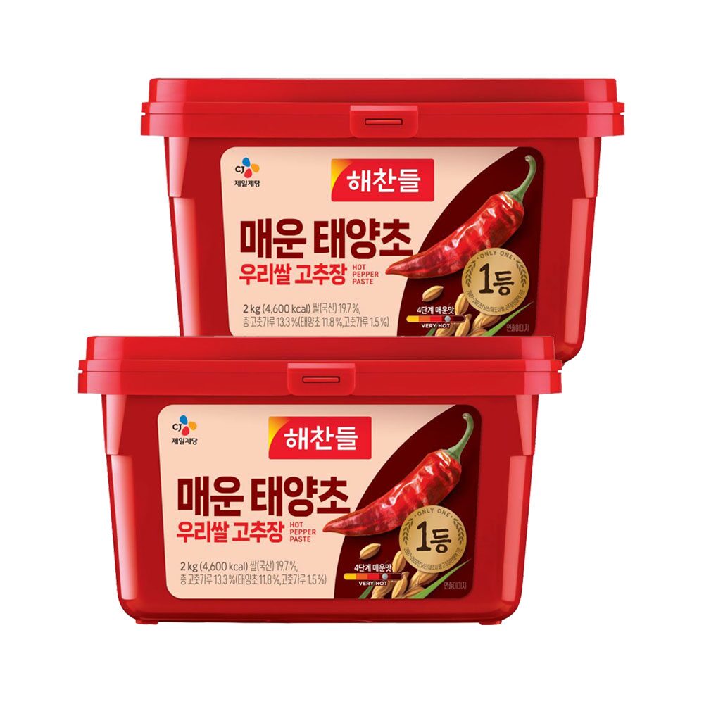 해찬들 우리쌀로 만든 태양초 매운 고추장 2kg*2개