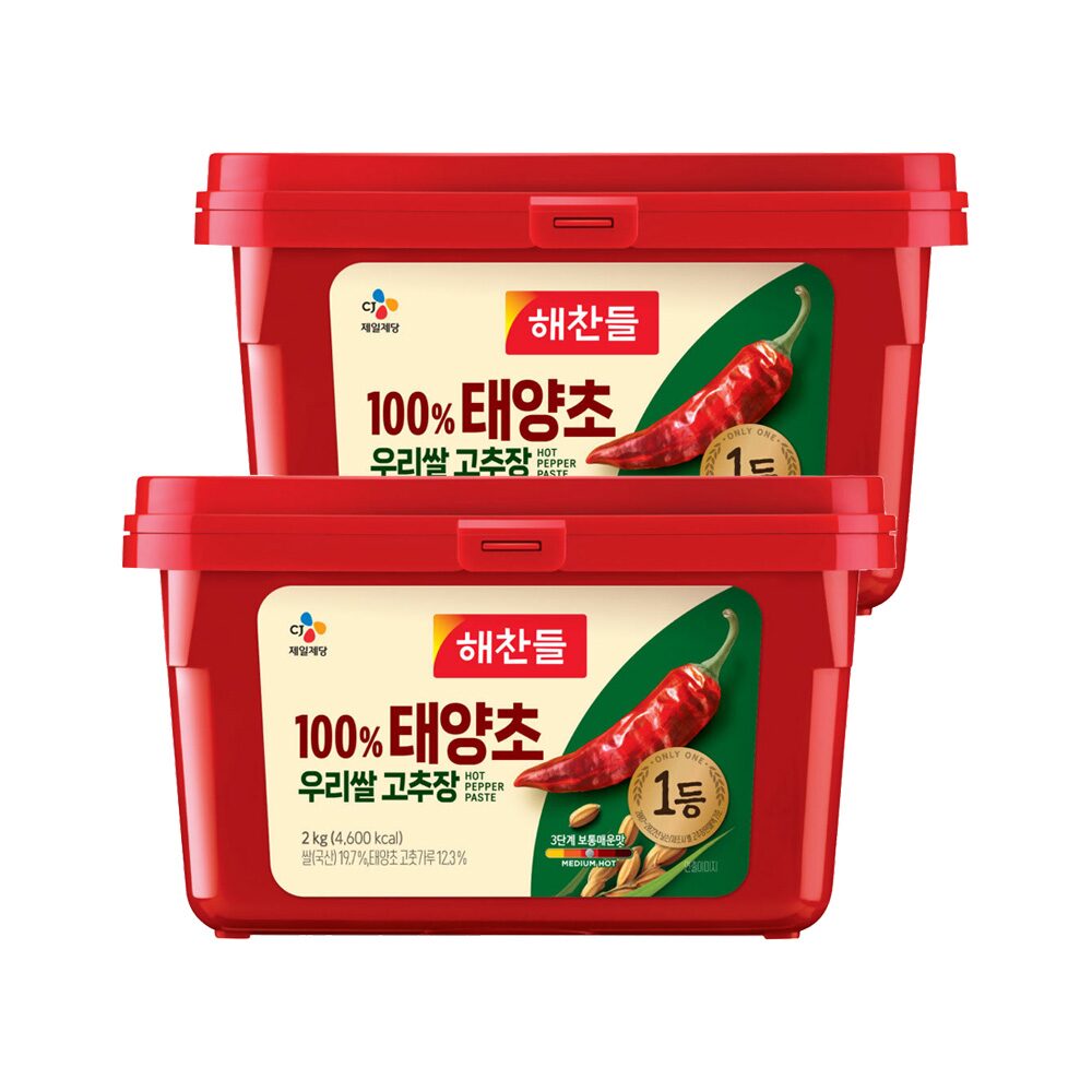 해찬들 우리쌀로 만든 태양초 고추장 2kg*2개