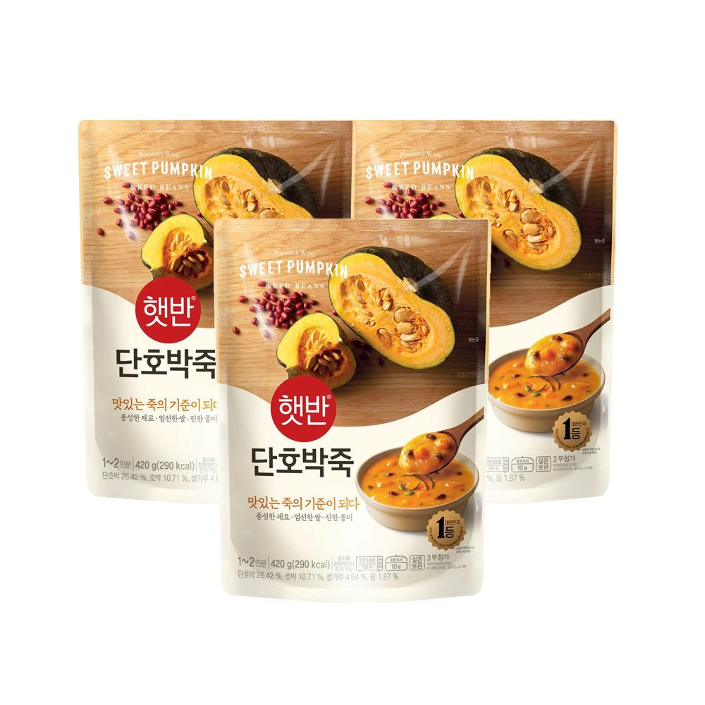 햇반죽 단호박죽 420g*3개 비비고죽 리뉴얼