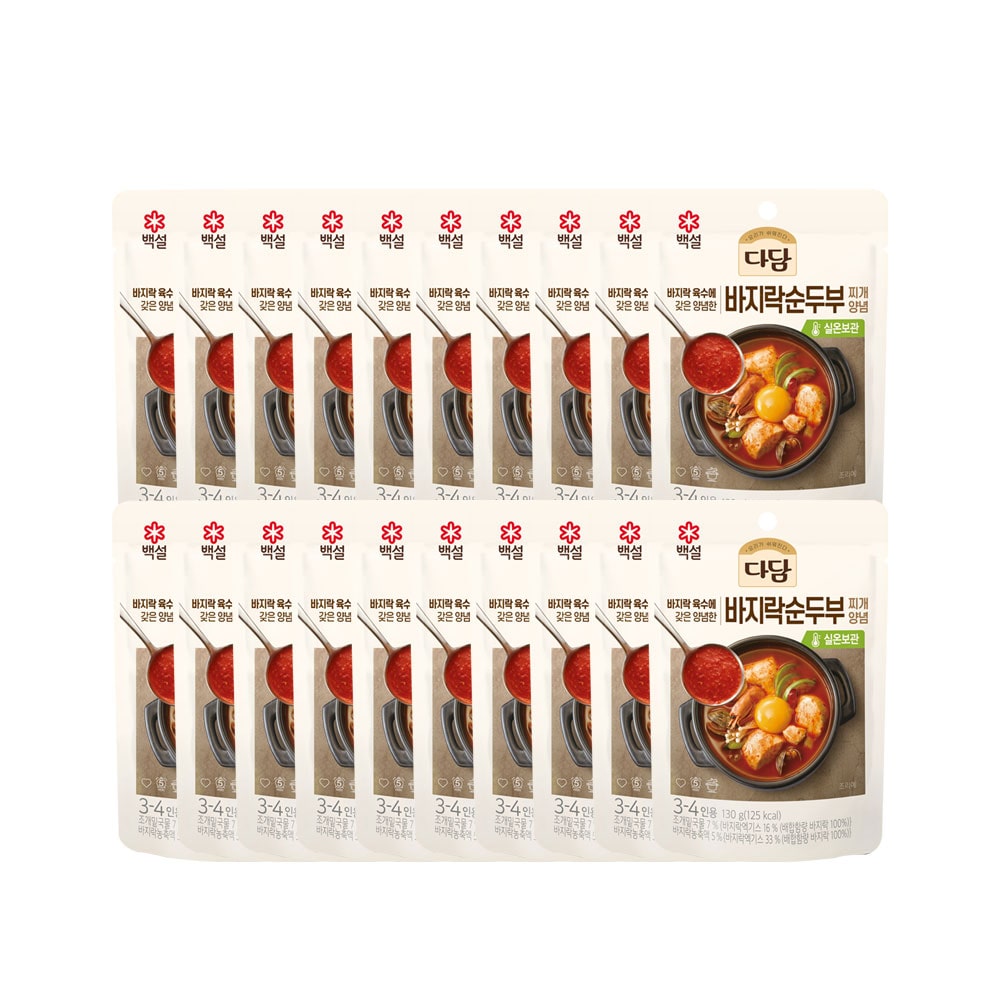 다담 바지락순두부 찌개 양념 130g*20개