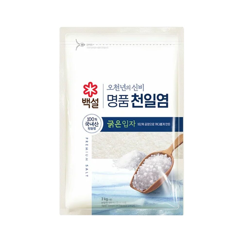 백설 명품 천일염 오천년의 신비 굵은입자 소금 3kg*1개