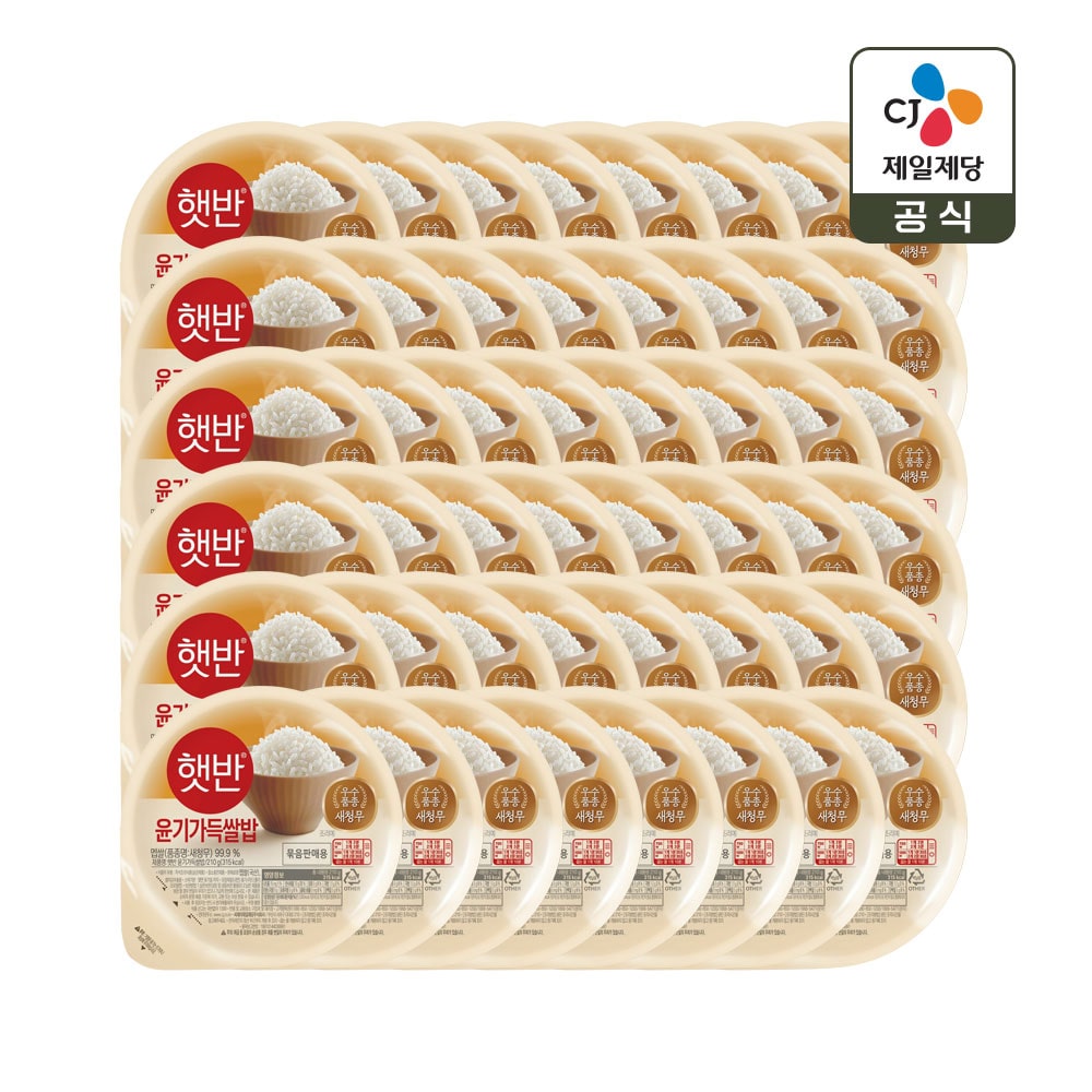 햇반 윤기가득 쌀밥 210g x48개