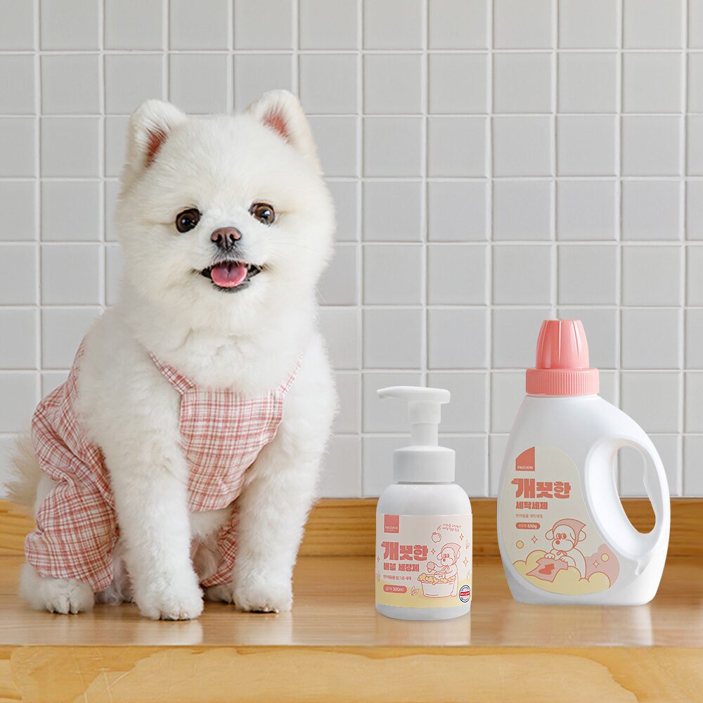 뽀숑하우스 개끗한 버블 세정제 + 세탁세제 SET 반려동물 강아지 고양이 세제