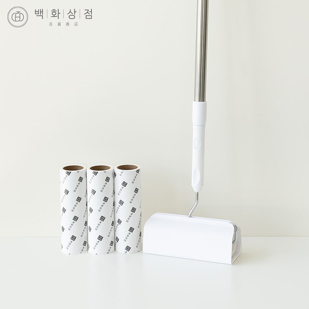 사선 돌돌이 테이프 클리너 롱핸들+리필3개입 2size