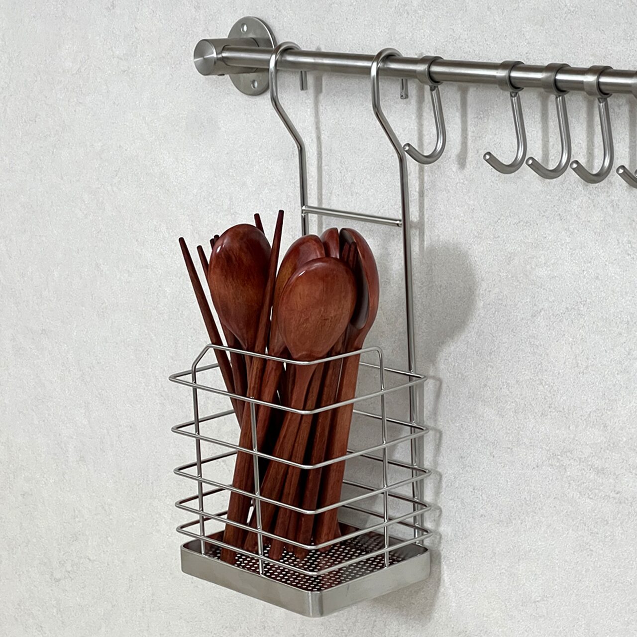 304 스텐 물빠짐 벽걸이 수저통 조리도구 빠짐 없음