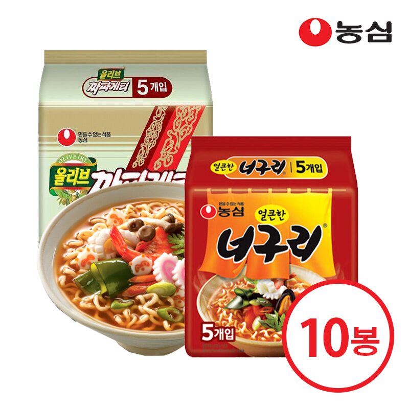 짜파게티 140g*5개 + 얼큰한너구리 120g*5개