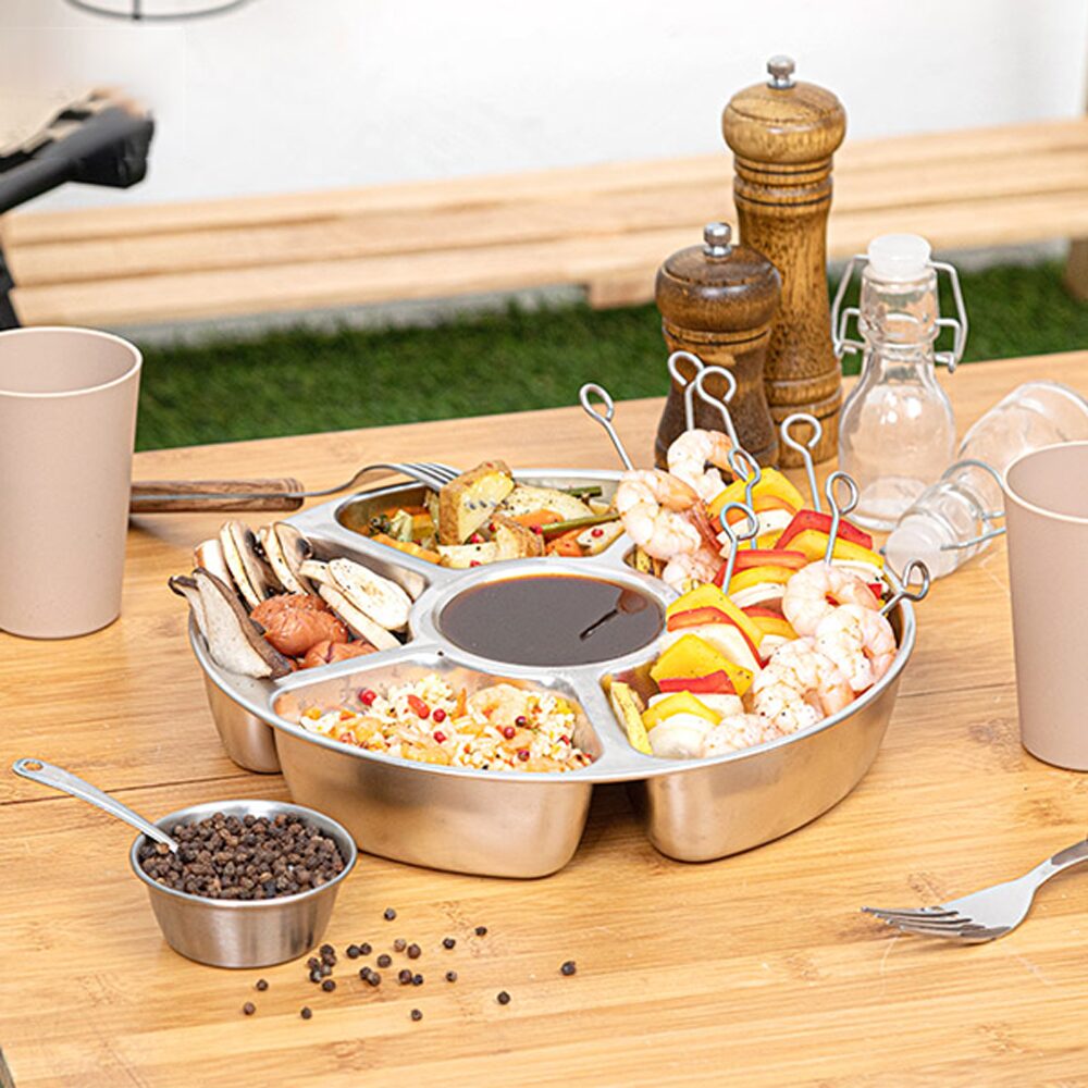 칸막이 캠핑플레이트 스텐 찬합 4호 식판