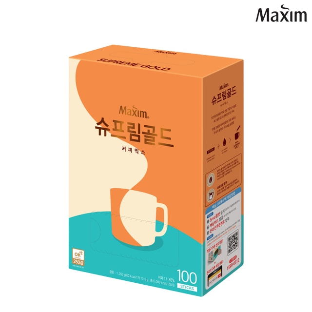 맥심 슈프림골드 커피믹스 100T 스틱커피 대용량