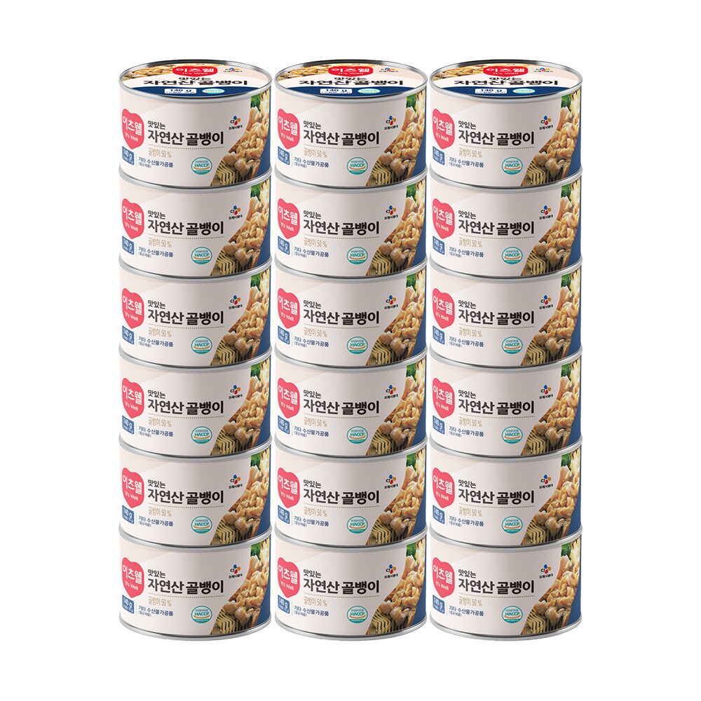 CJ이츠웰 자연산 맛있는 골뱅이캔140g x 18캔