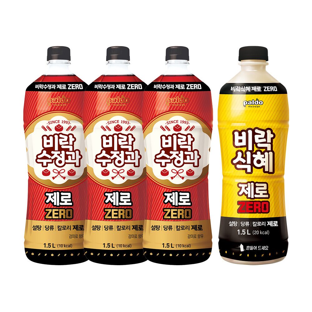 비락 수정과 제로 1.5L x3개 + 제로 식혜 1.5L x1개