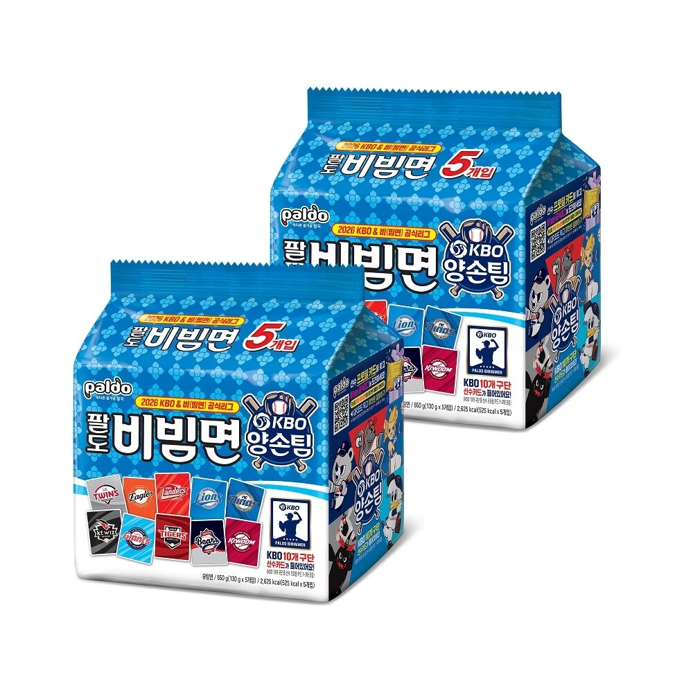 KBO X 팔도비빔면 양손비빔팀 (130gx5개입) x2개
