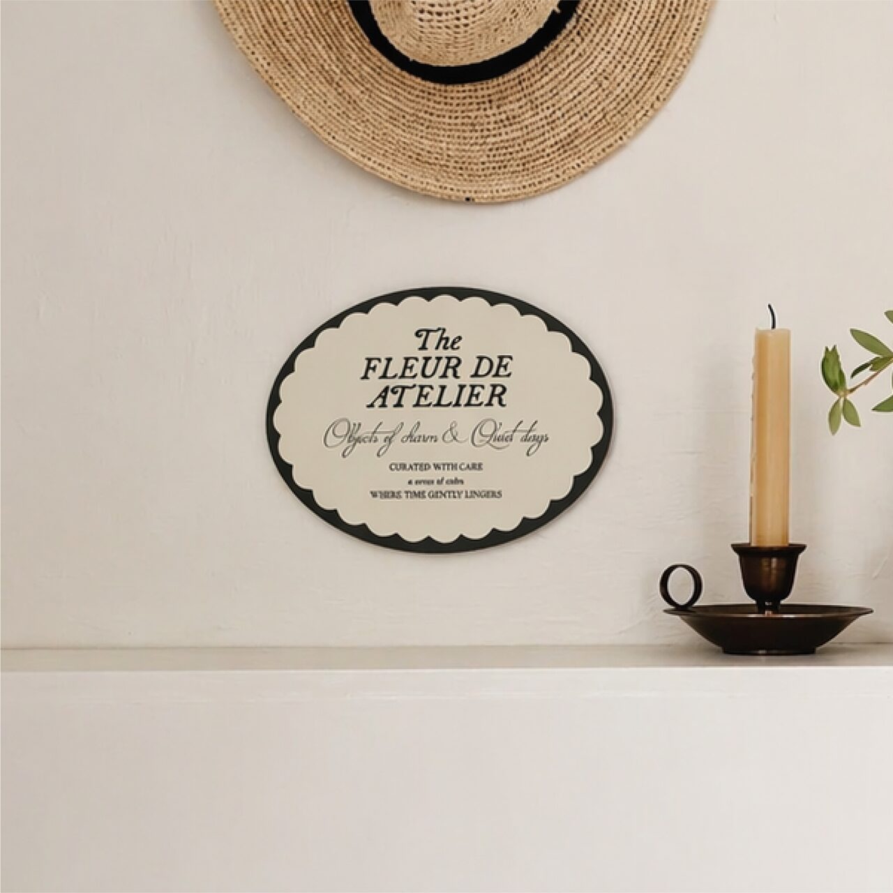 감성 도어사인 빈티지 벽걸이 소품 벽인테리어 문패 Fleur Atelier