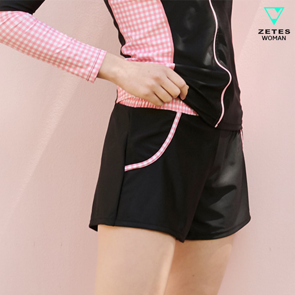 여성 릴렉스 비키니팬티 내장형 보드숏 비치 반바지 L_4A0963