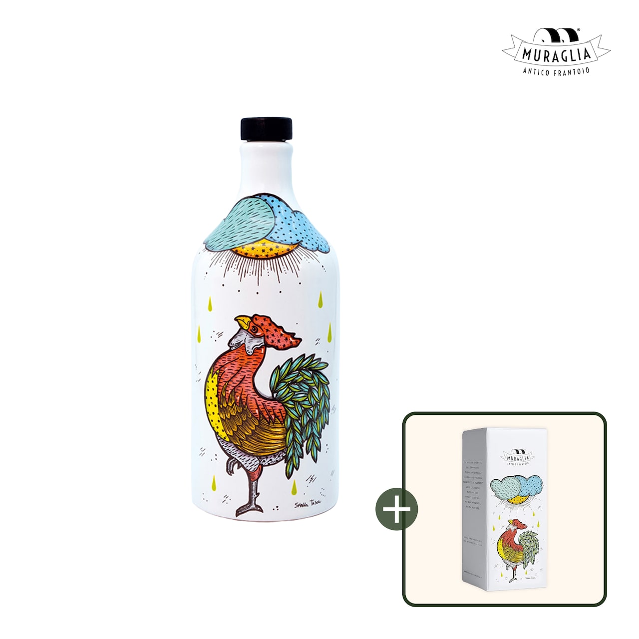이탈리아 코라티나 엑스트라 버진 올리브오일 루스터(수탉) 도자기 500ml