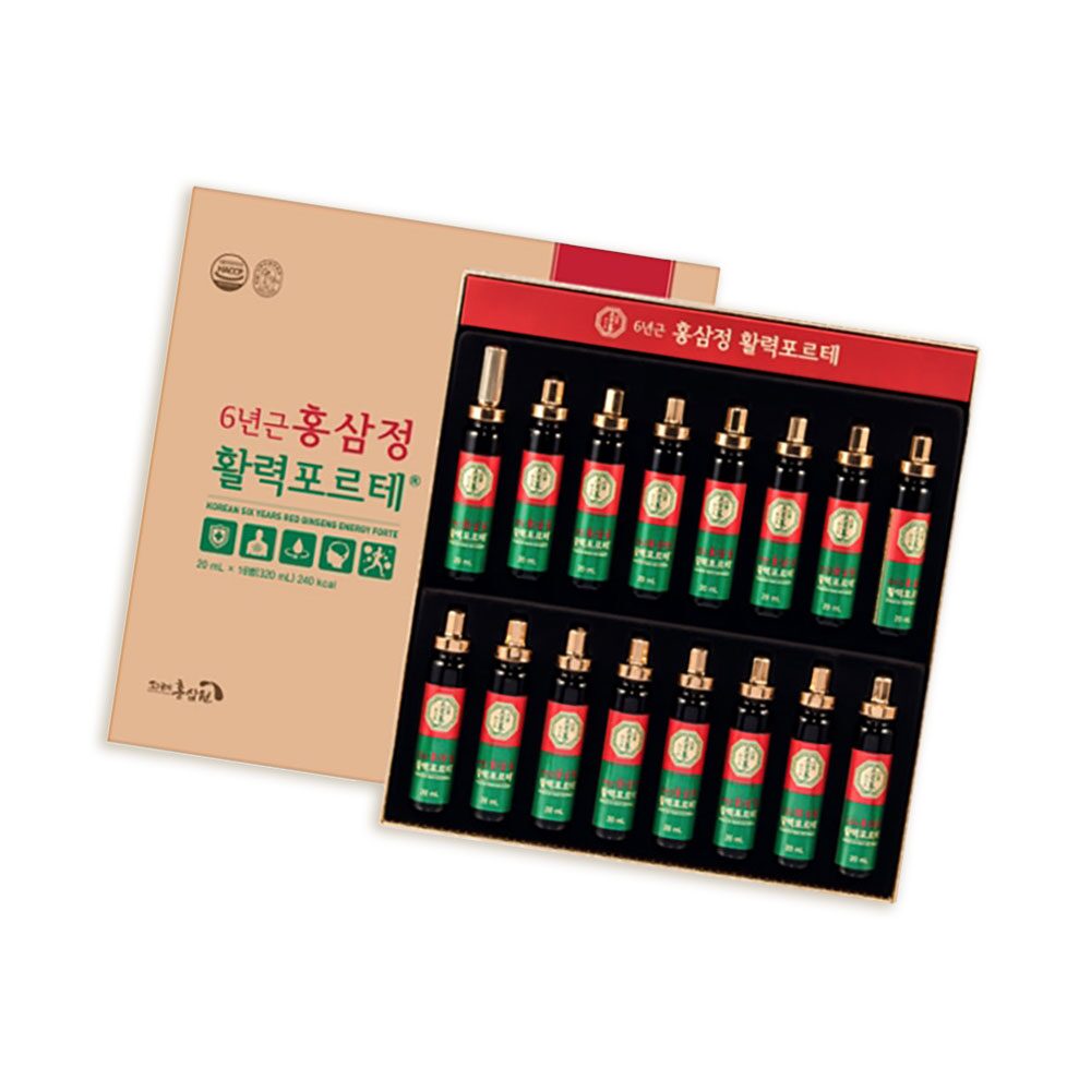 6년근 홍삼정 활력 포르테 대추 참당귀 건지황 인삼열매 배합 20ml*16병