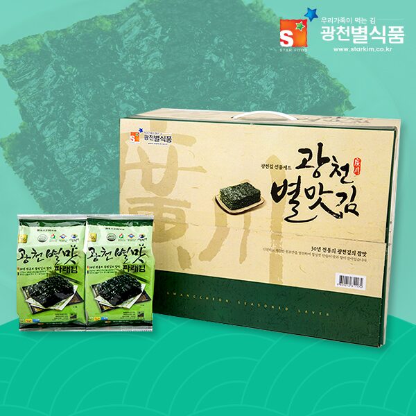 광천별맛파래김 식탁용김 15gx24봉 선물용 조미김 밥반찬