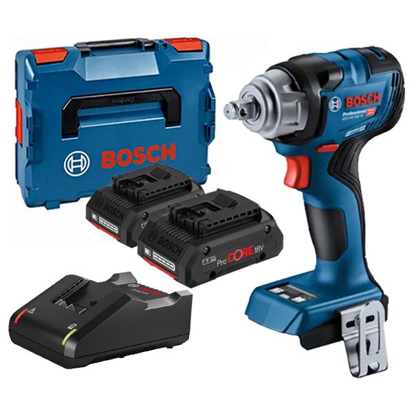 보쉬(BOSCH) GDS18V-330HC 충전임팩렌치 18V 4.0Ah 배터리 2개 12.7mm 마찰링 핀홀