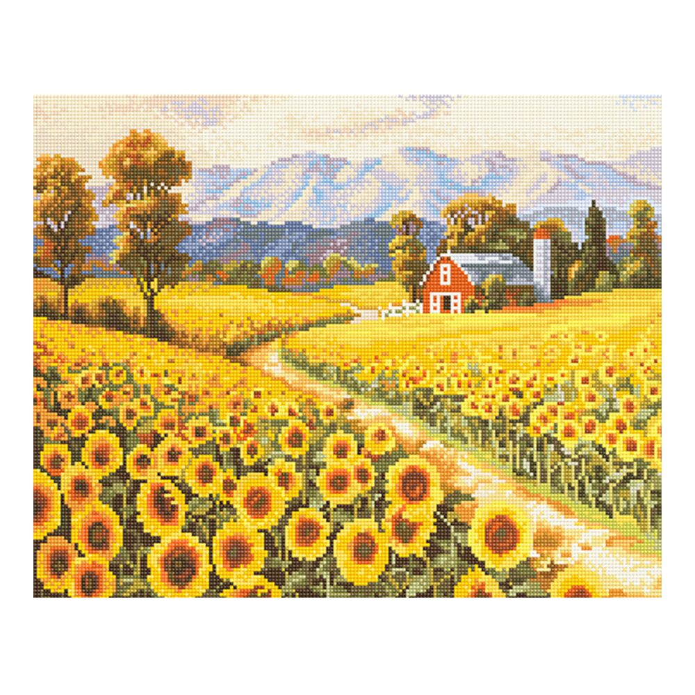 DIY 보석십자수 패브릭형 해바라기 산책길 60x75