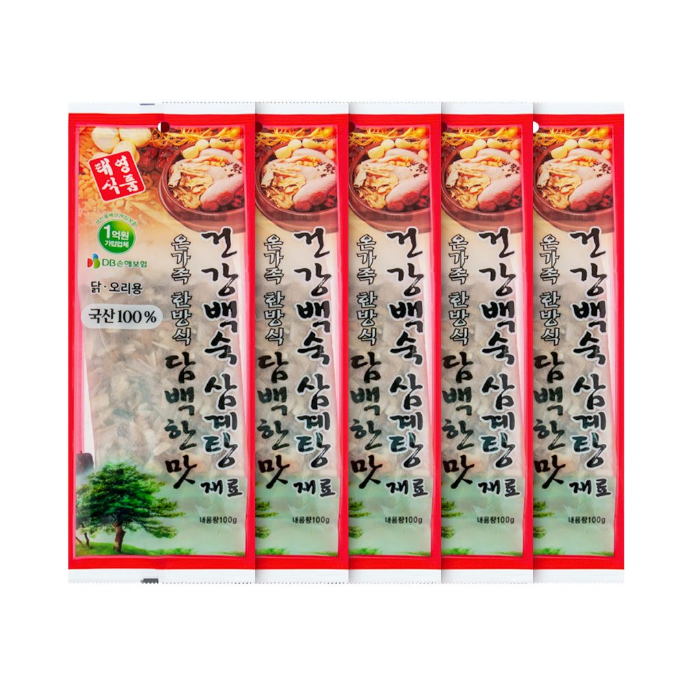 태영식품 건강백숙 삼계탕재료 담백한맛 100g x 5개