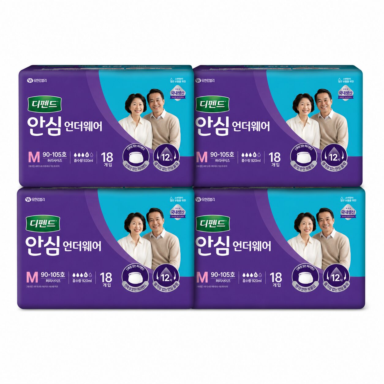 언더웨어 안심 중형 M 18개입 x4팩