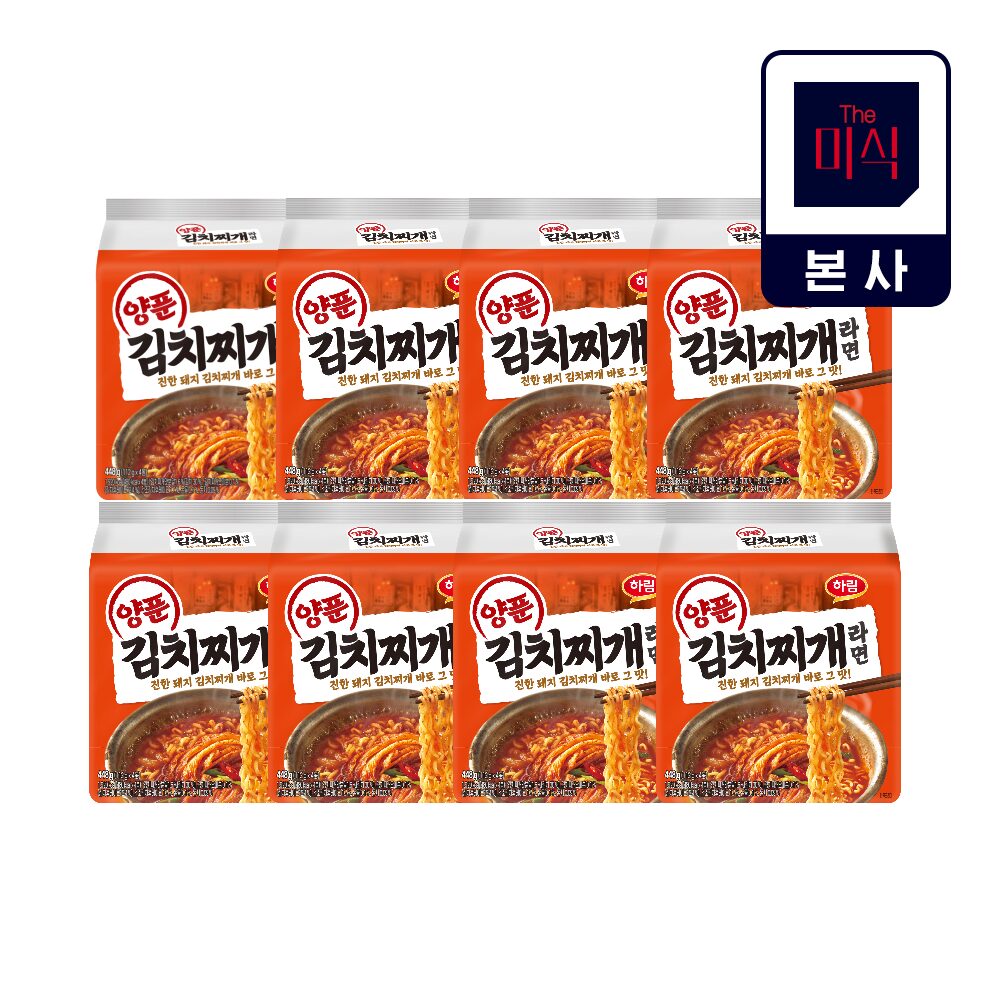 하림 양푼김치찌개라면 112g 32개(4입*8번들)
