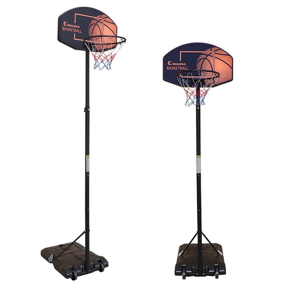 이동식 농구 골대 실내 높이조절 그래픽 백보드 197-245cm